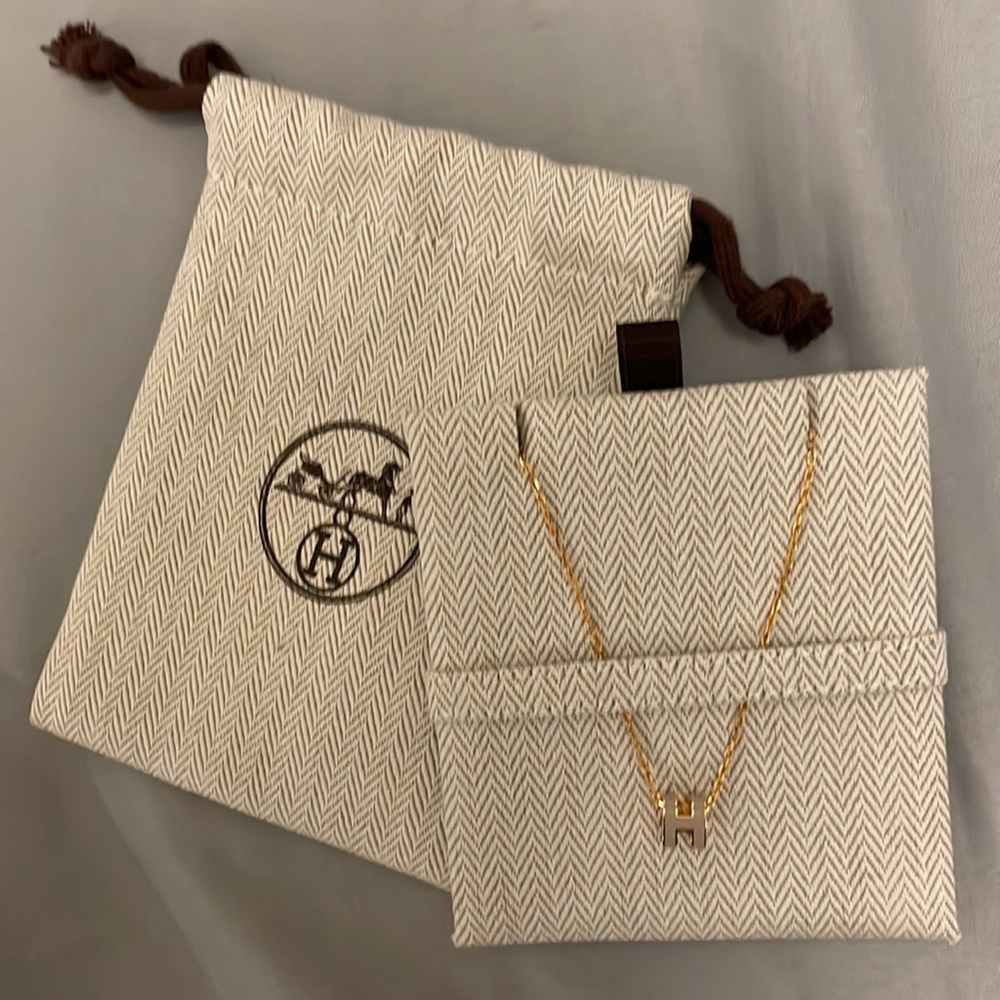 Authentic Hermes Mini H pendant and necklace - Picture 3 of 14